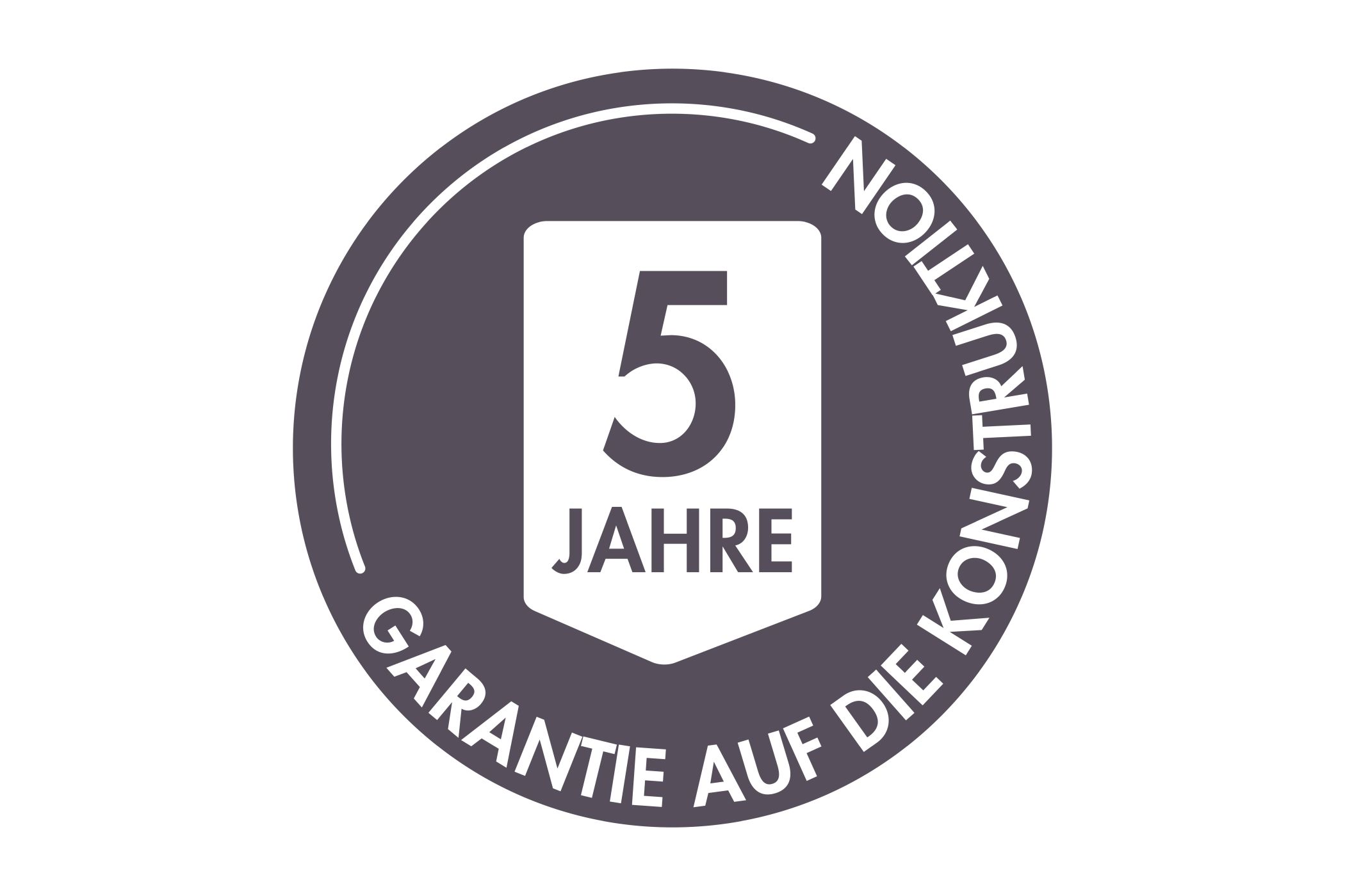 Siegel 5 Jahre Garantie auf die Konstruktion