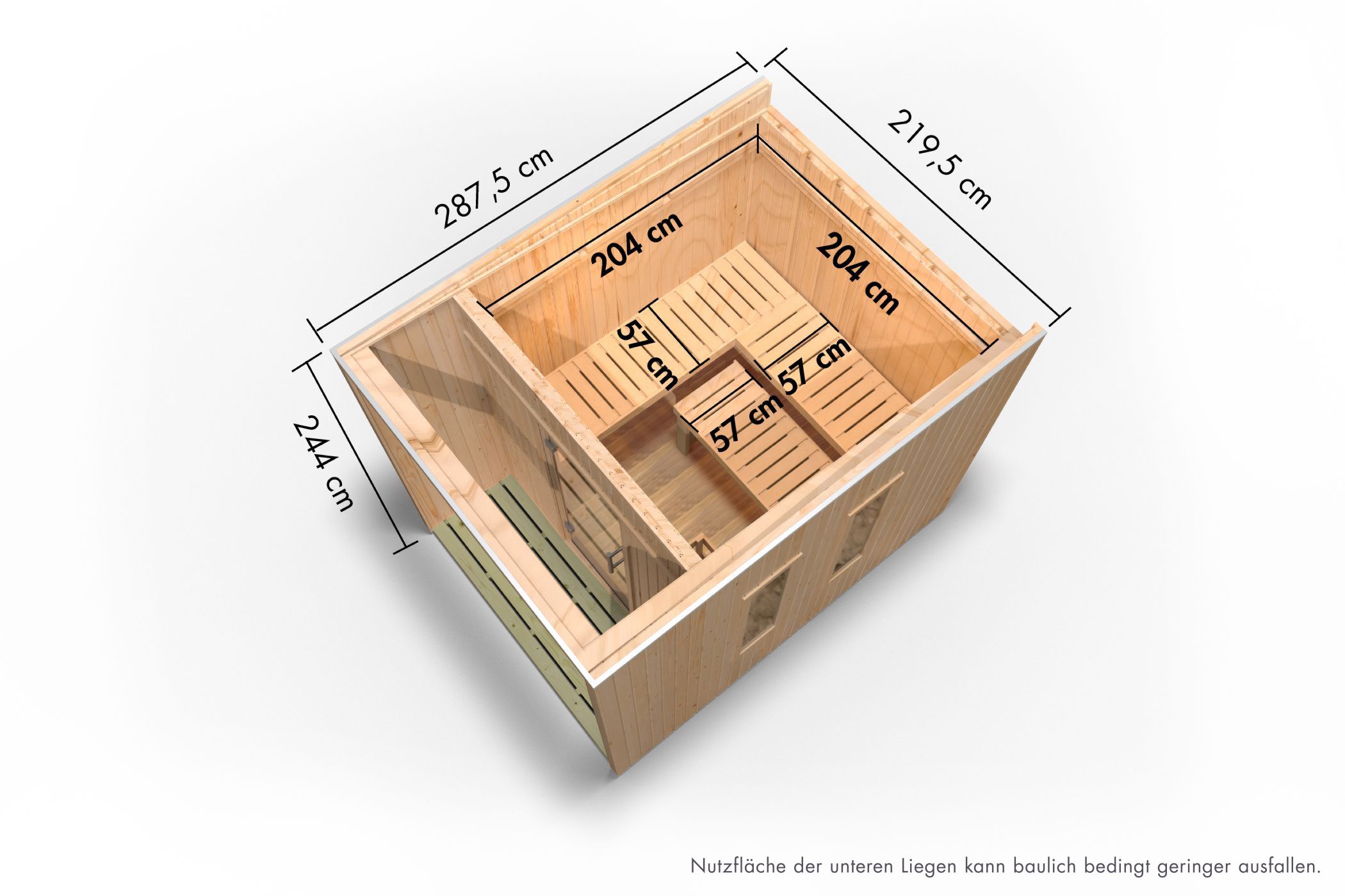 Produkt- und Ausstattungsdetail der Karibu Saunahaus Laguna