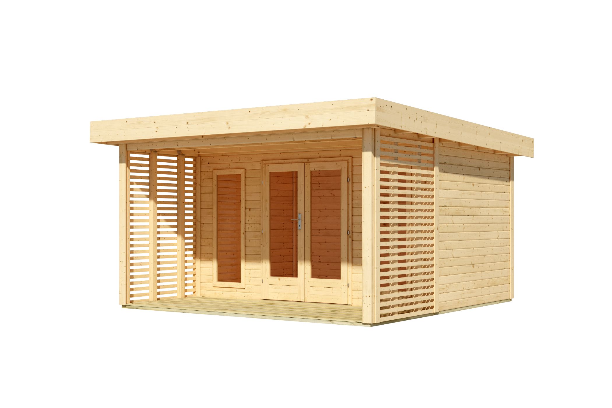 Karibu großes Poolhaus Gatenhaus Chione aus Holz, freigestellt