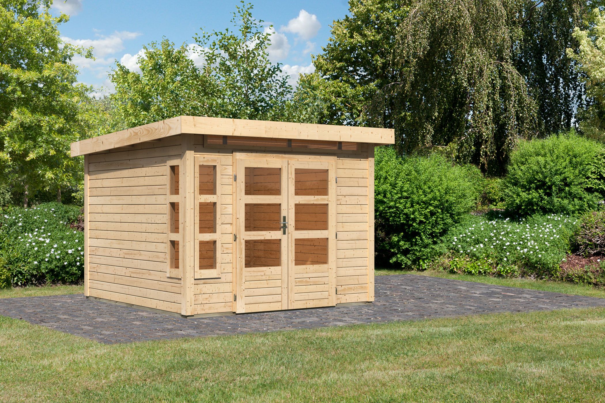 Karibu Gartenhaus Kastorf 6 in Naturbelassen, Außenansicht