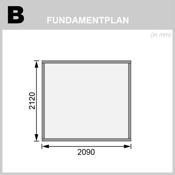 Fundamentplan für ein Karibu Gartenhaus