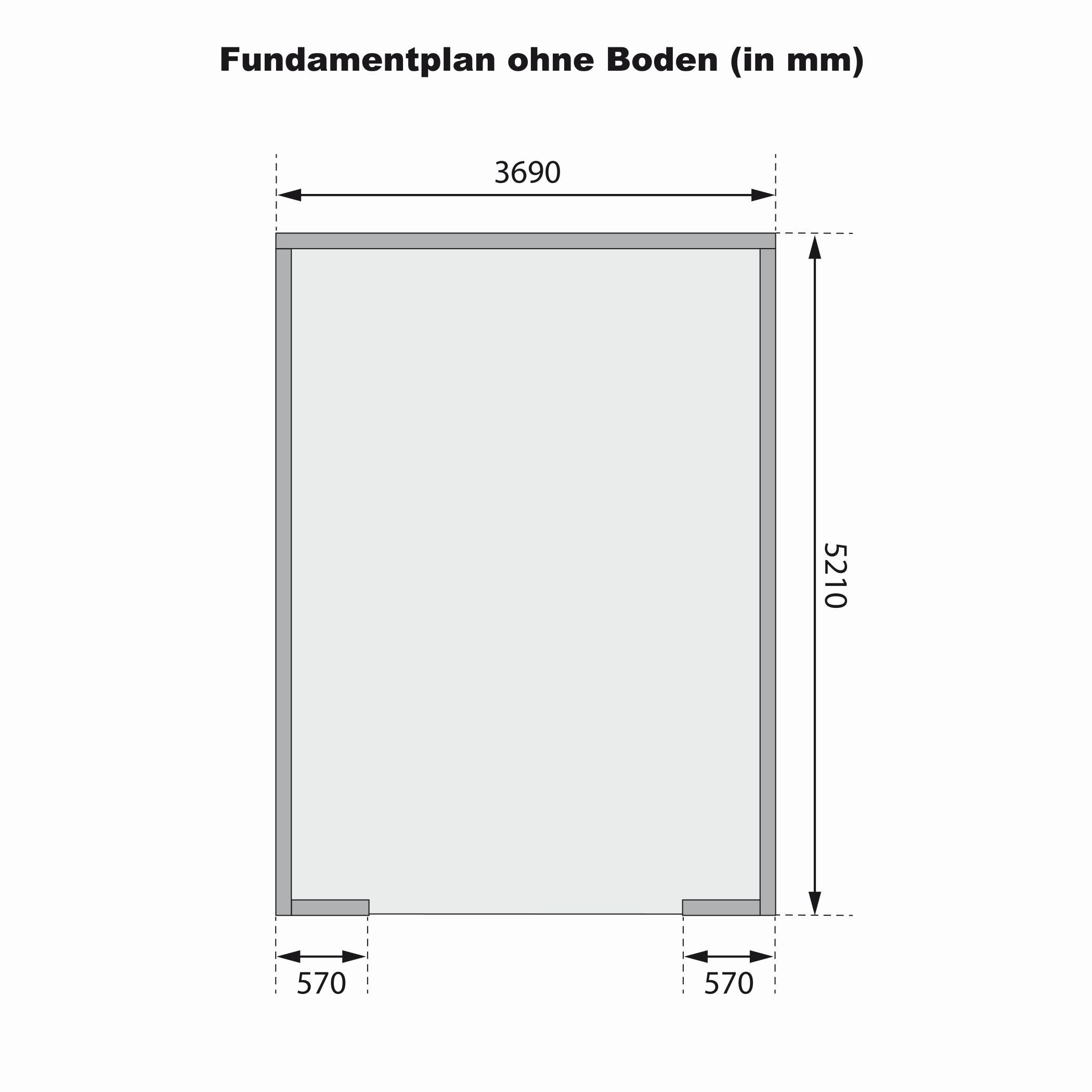 Aufbaudarstellung der Karibu Blockbohlengarage mit mit allen Bauteilen