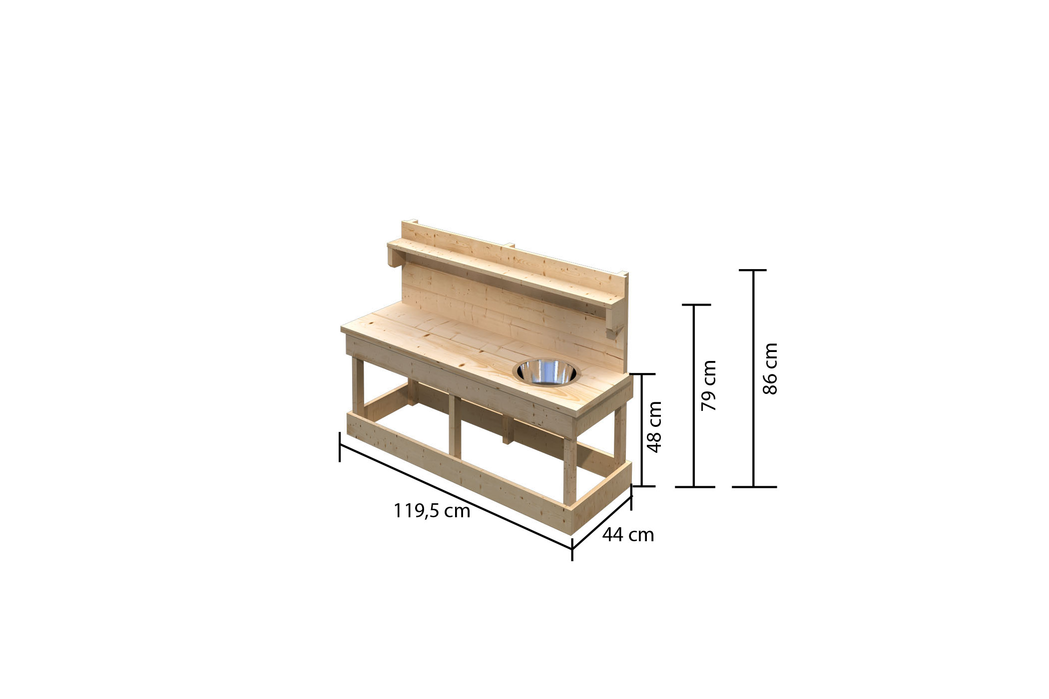 Karibu Matschküche Sandy aus Holz, freigestellt