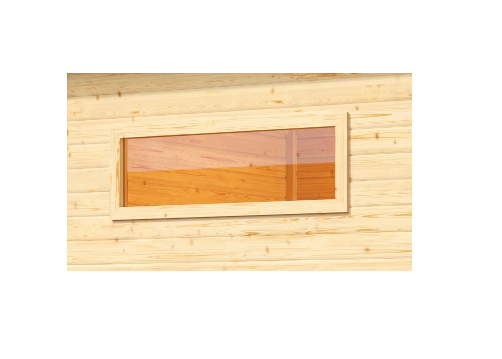 Produkt- und Ausstattungsdetail der Karibu Saunafenster klarglas für 38/40 mm Saunen aus dem Sortiment von Karibu