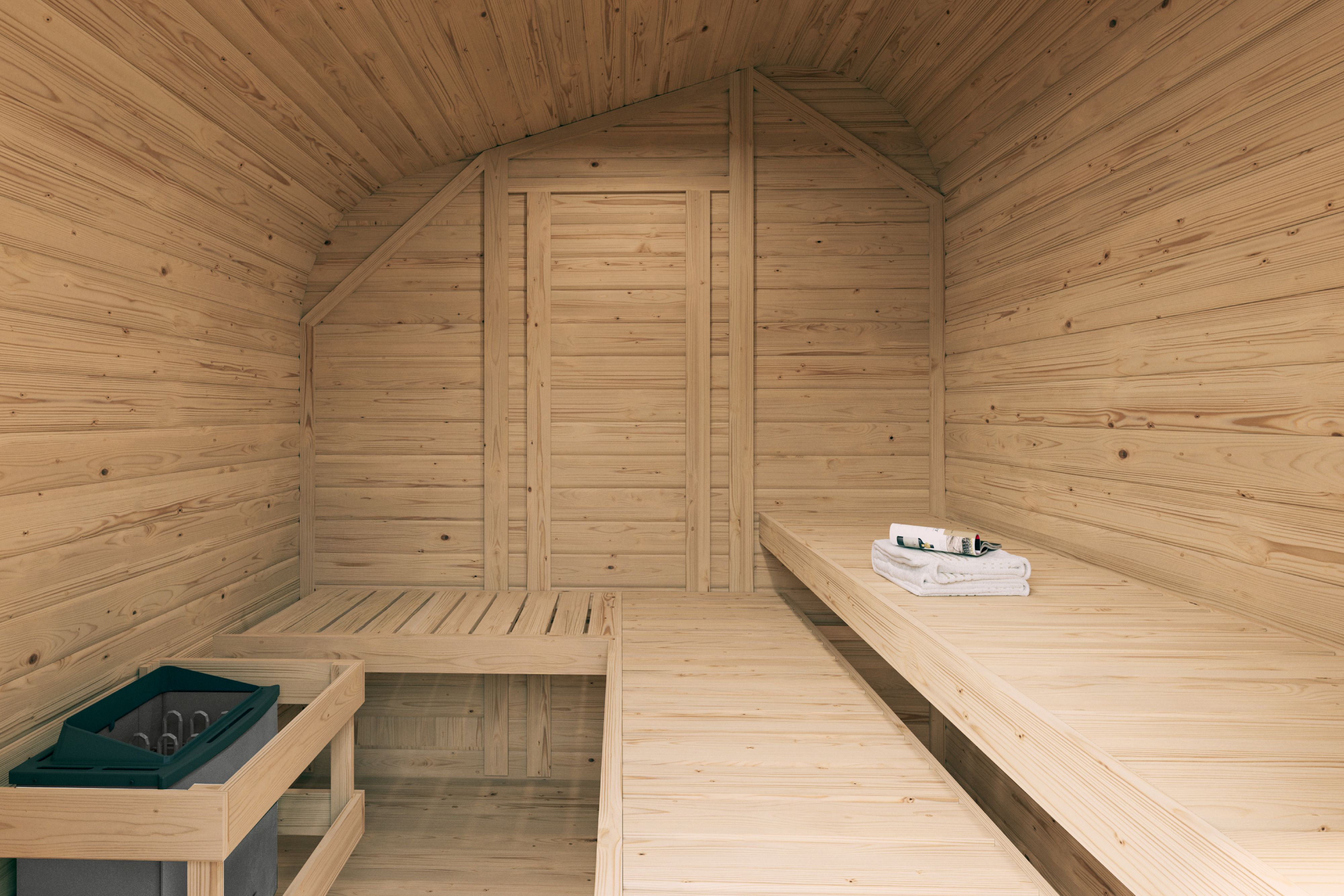 Produktbild eines Karibu Gartenprodukts aus Holz, im Garten aufgebaut