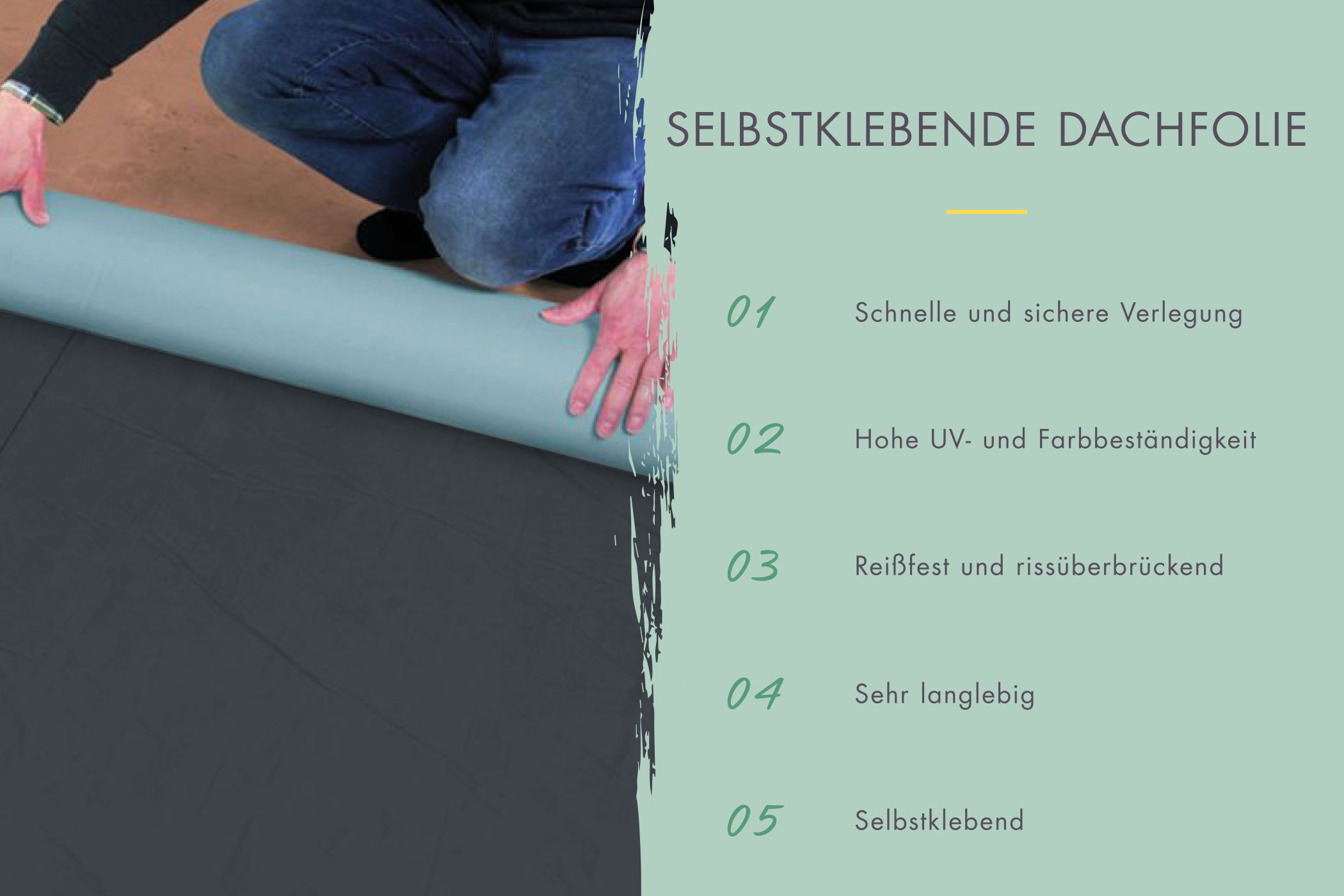 Detailansicht der Karibu Selbstklebende Dachfolie (Inhalt: 1 Rolle 5qm)