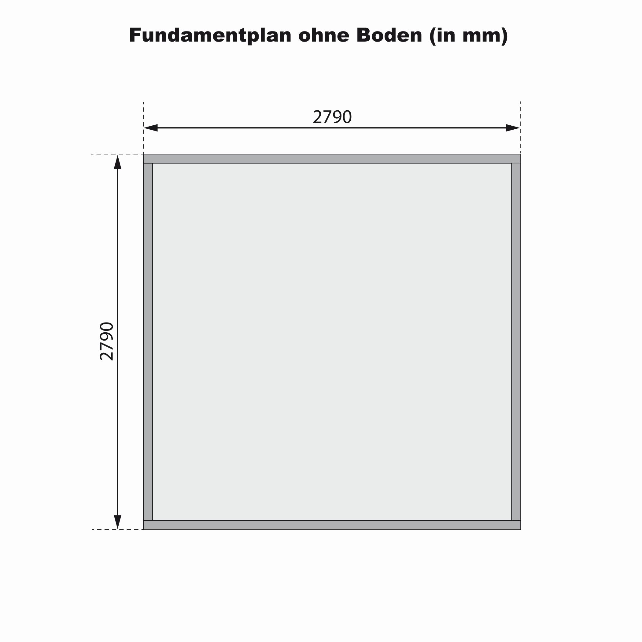 Fundamentplan des Karibu Gartenhaus Trittau 3