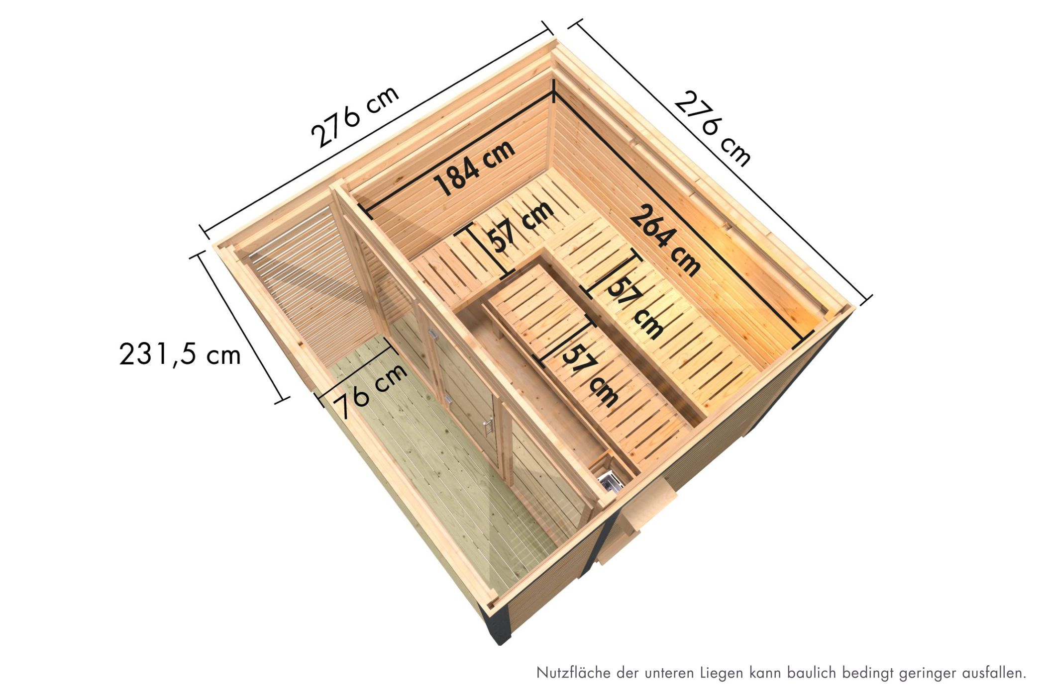 Produkt- und Ausstattungsdetail der Karibu Saunahaus Ares 3