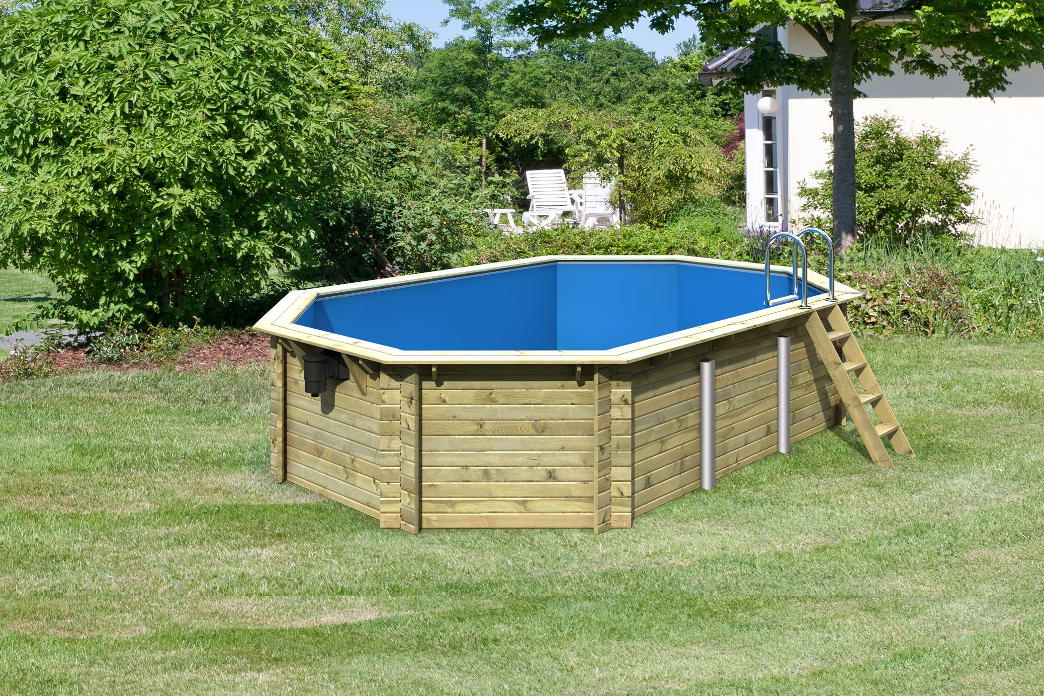 Karibu Pool Modell 4, Außenansicht