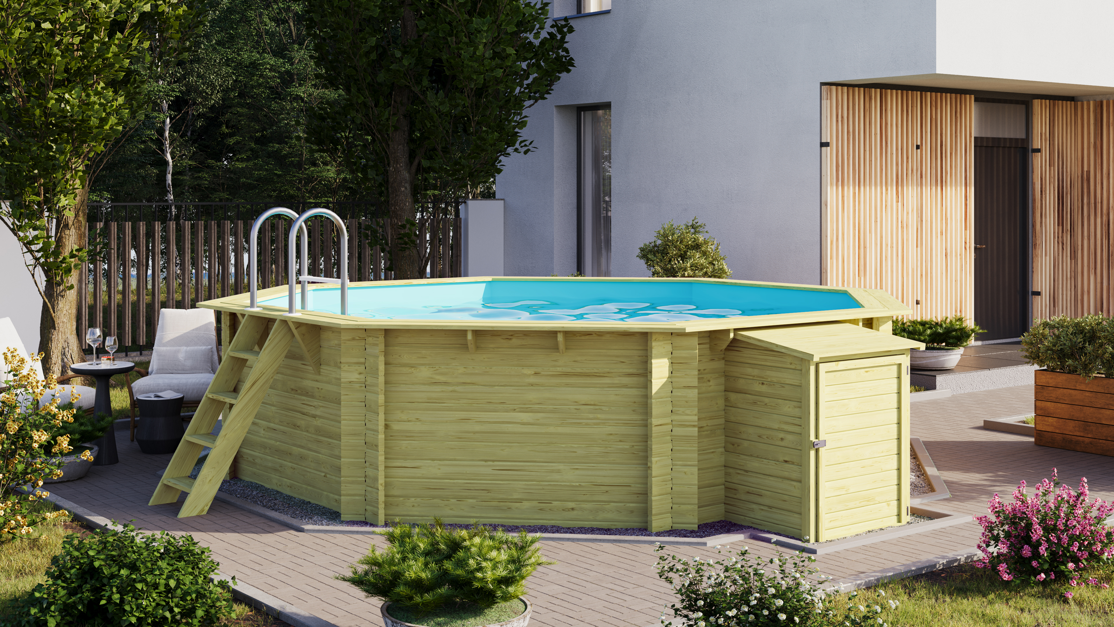 Karibu Pool Modell 2 im Garten