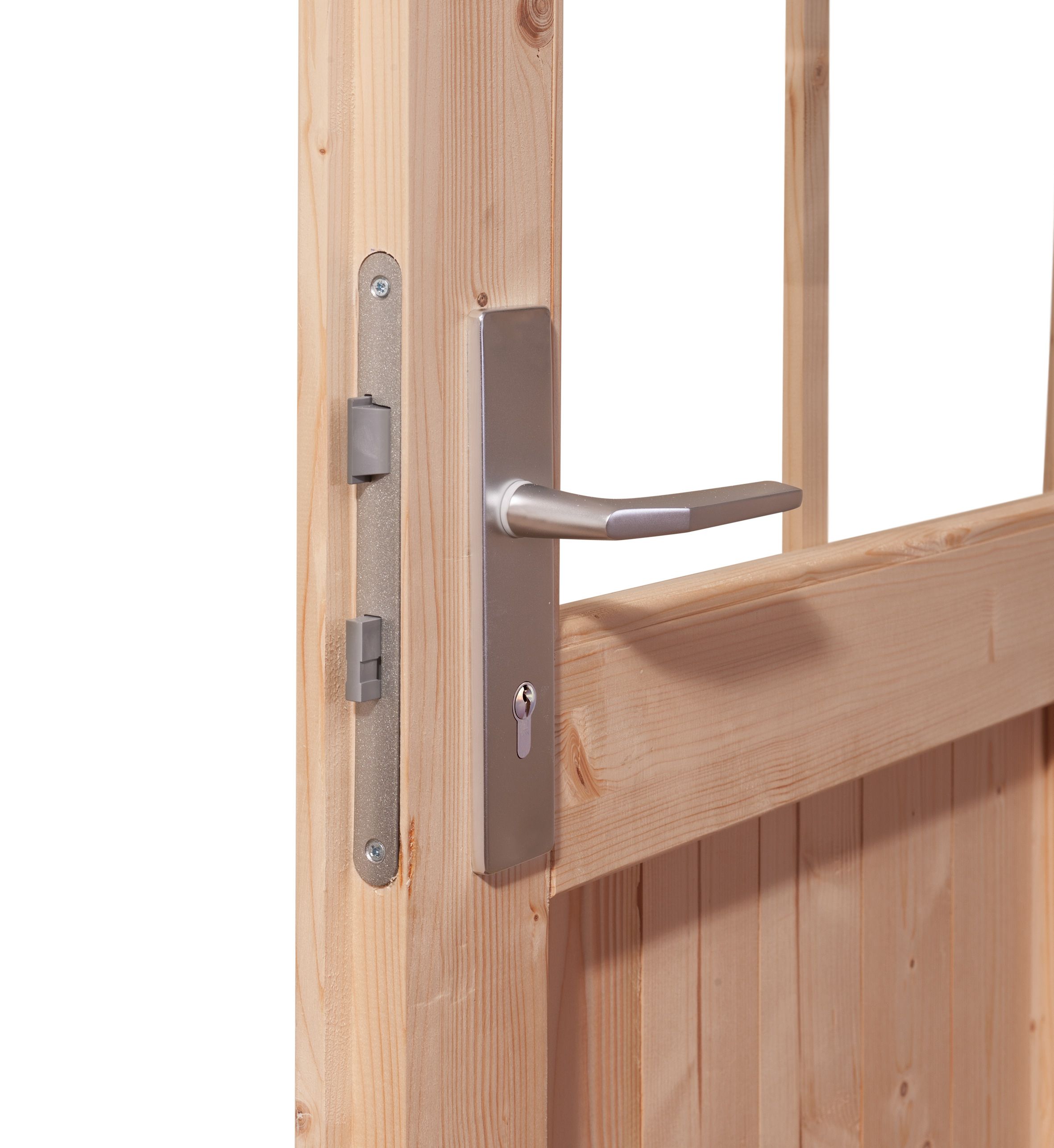 28-mm-Blockbohlenbauweise des Karibu Gartenhaus Theres 3 mit Nut-und-Feder-Verbindung