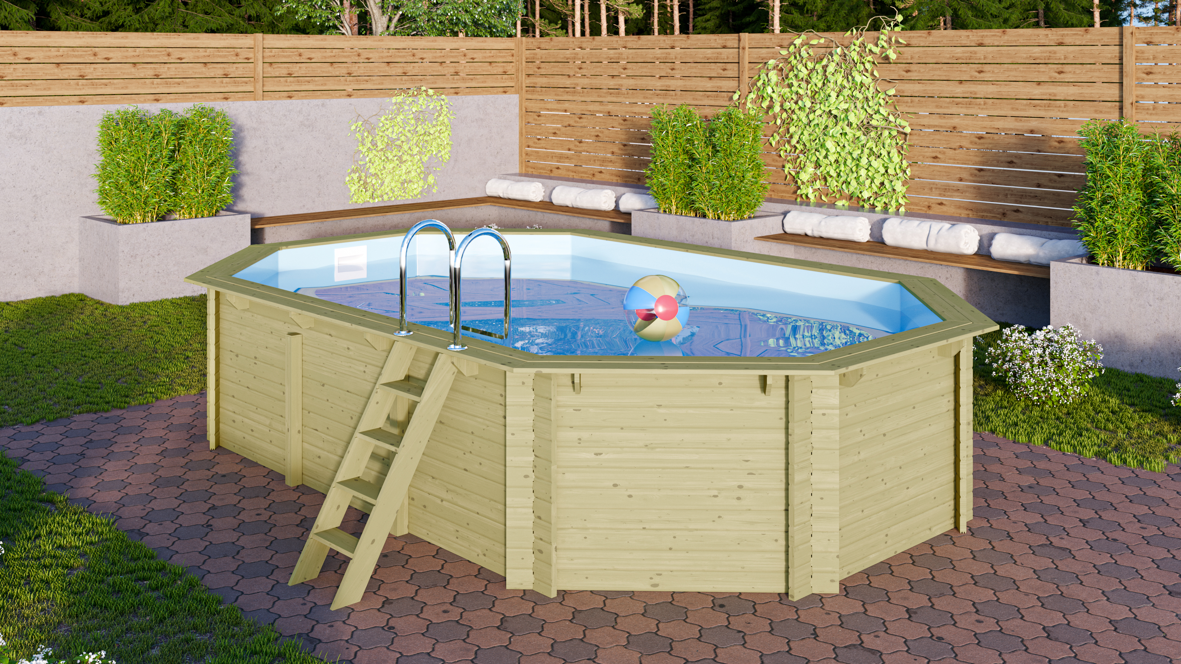 Karibu Pool Modell 4 im Garten