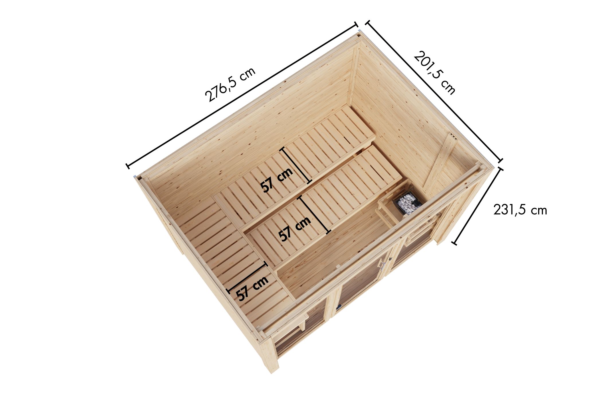 Produkt- und Ausstattungsdetail der Karibu Saunahaus Hycore 3