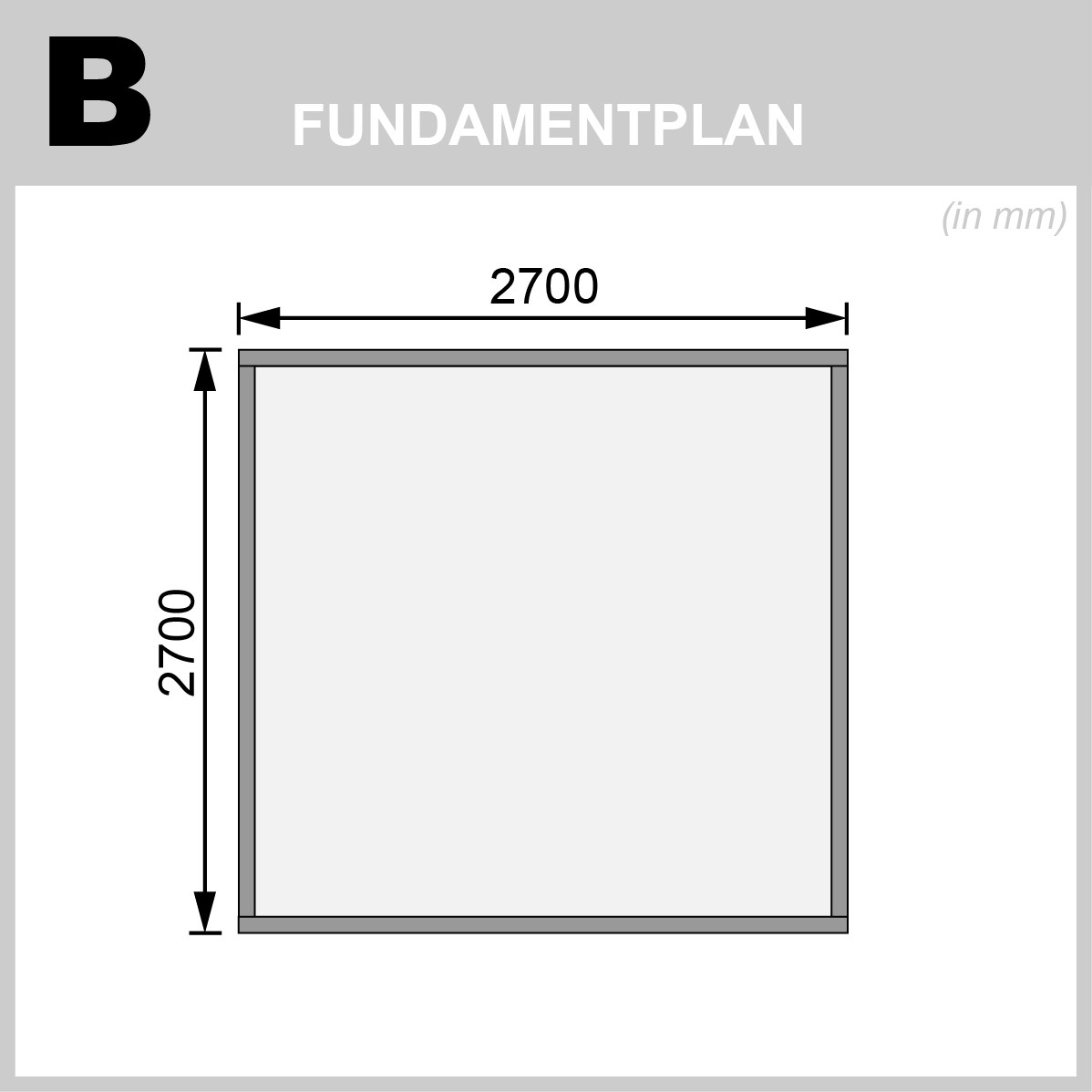 Fundamentplan des Karibu Gartenhaus Kastorf 6