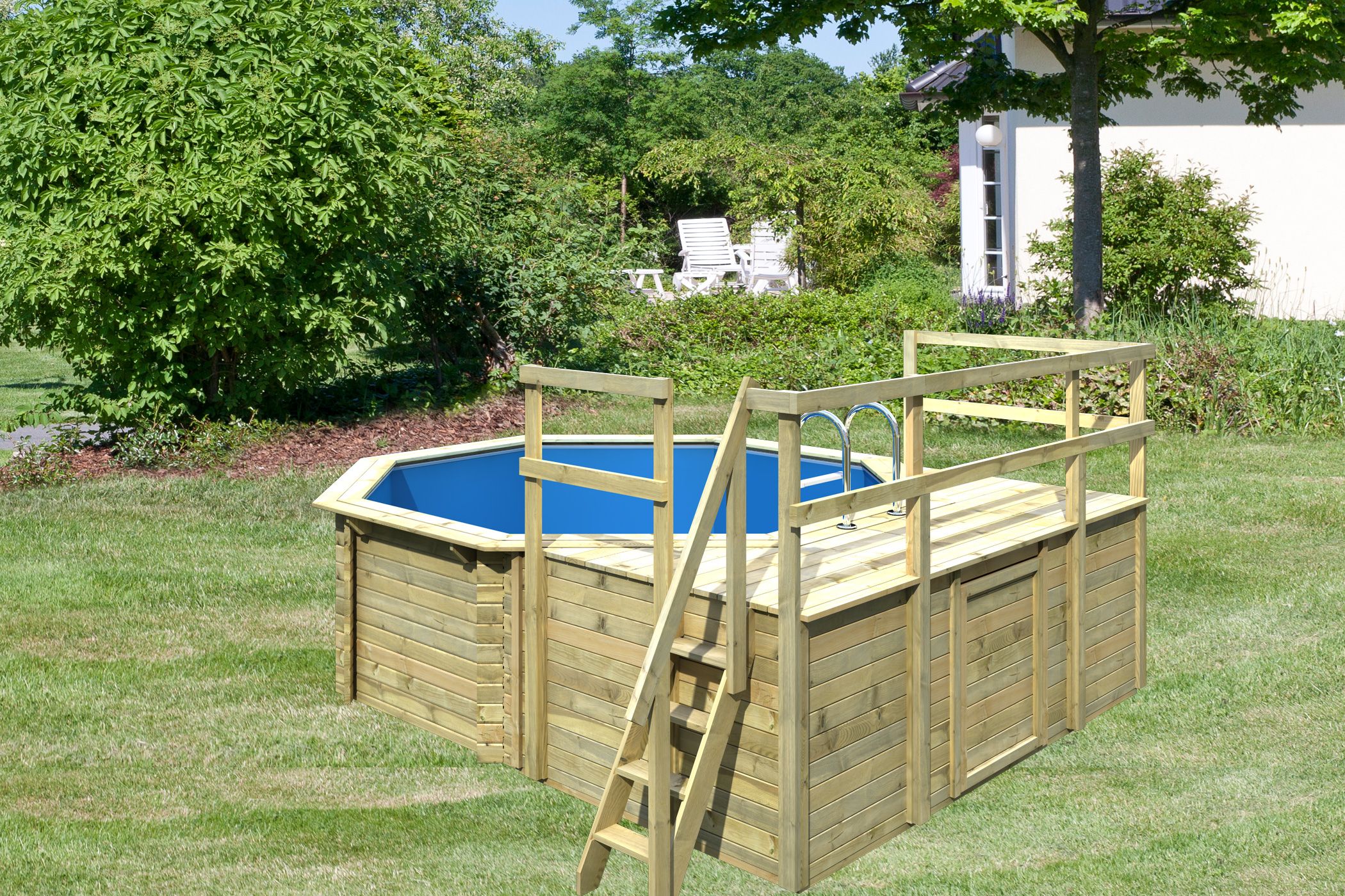 Karibu Pool Modell 1, Außenansicht
