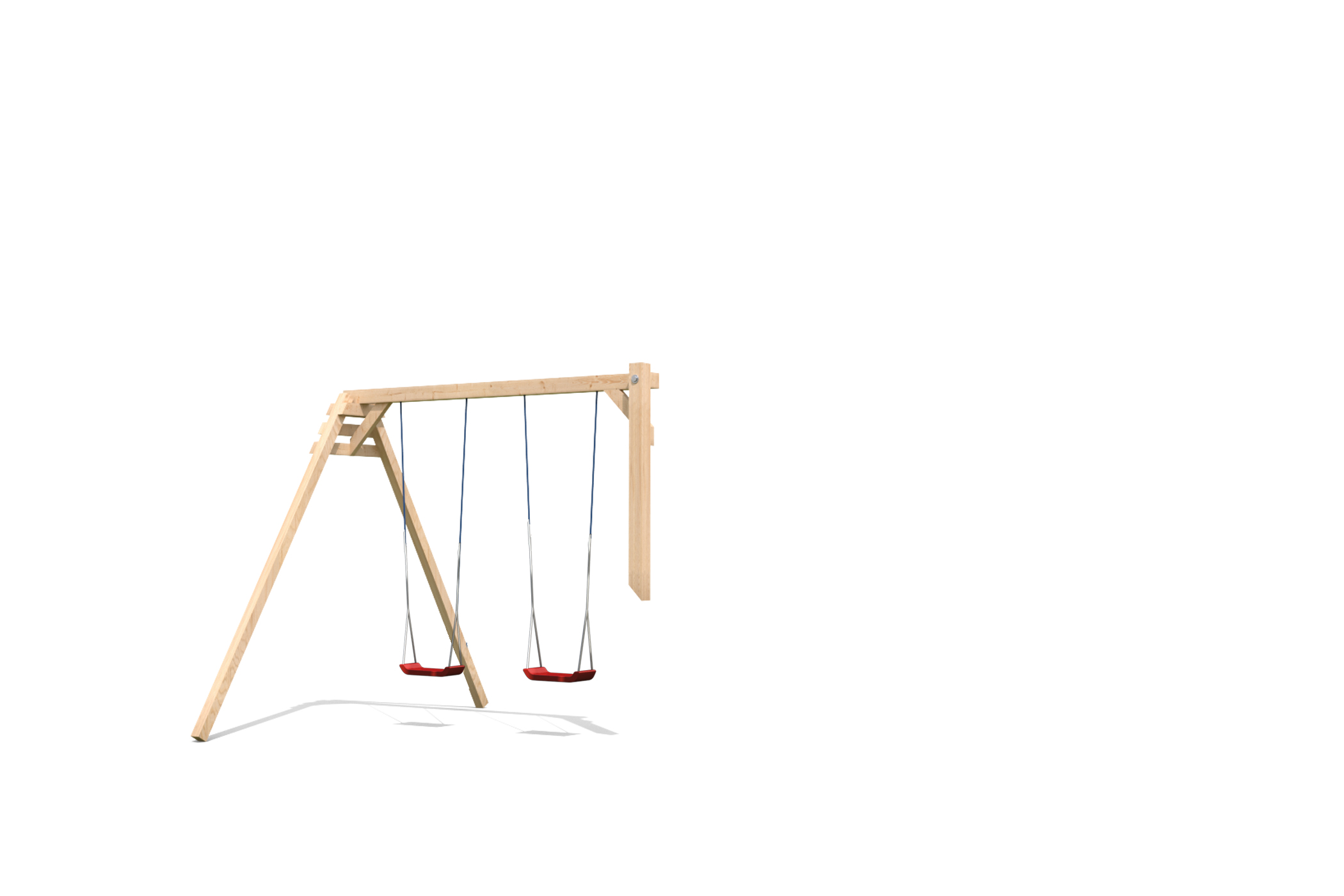 Karibu Doppelschaukelanbau für unsere Spieltürme aus Holz, freigestellt