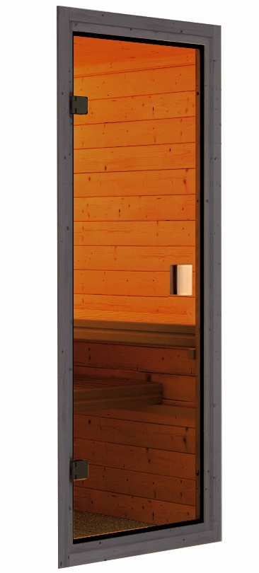 Saunatürelement terragrau Classic bronziert / Lagerabverkauf