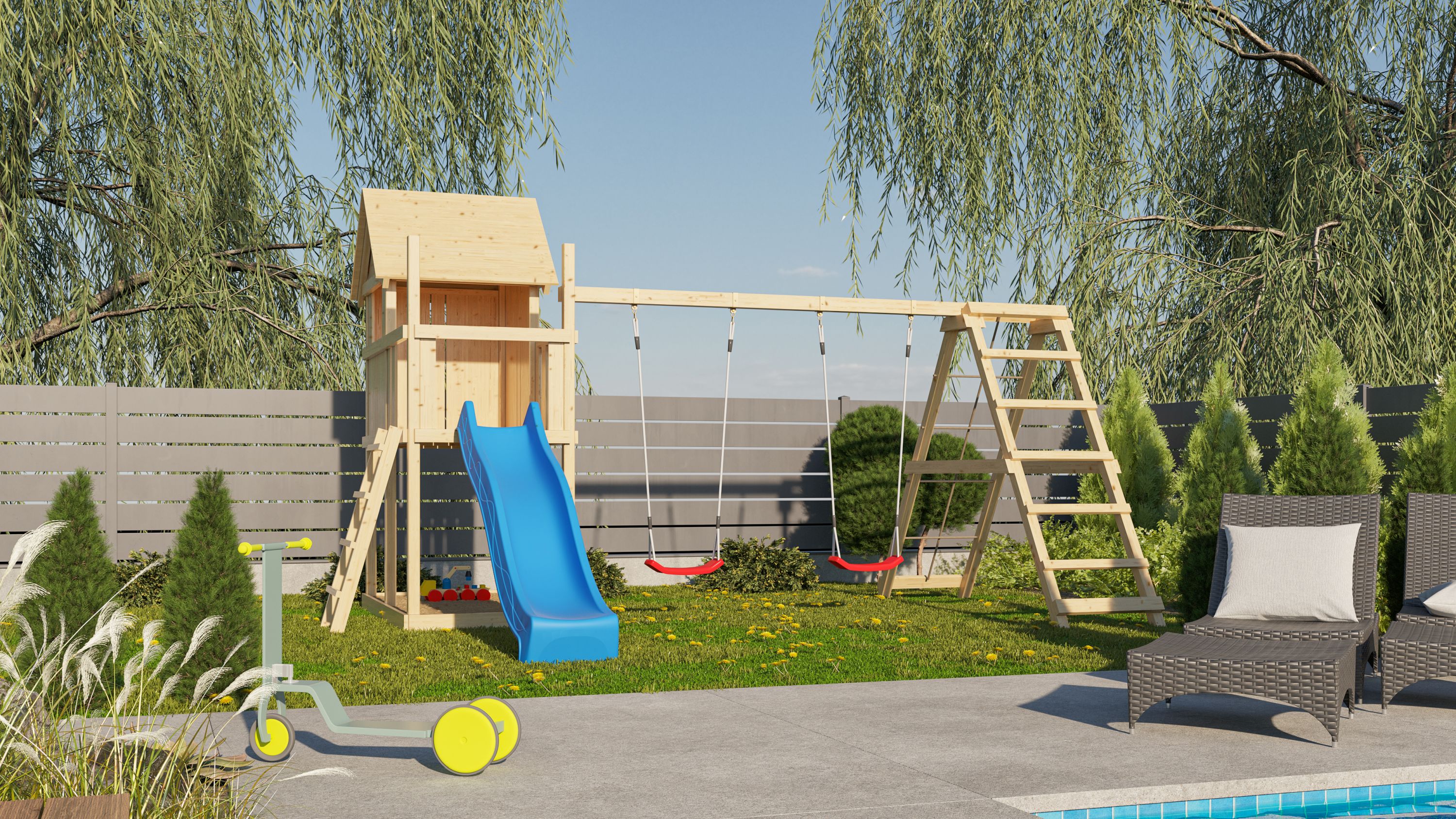 Detailansicht eines Karibu Gartenprodukts aus Holz