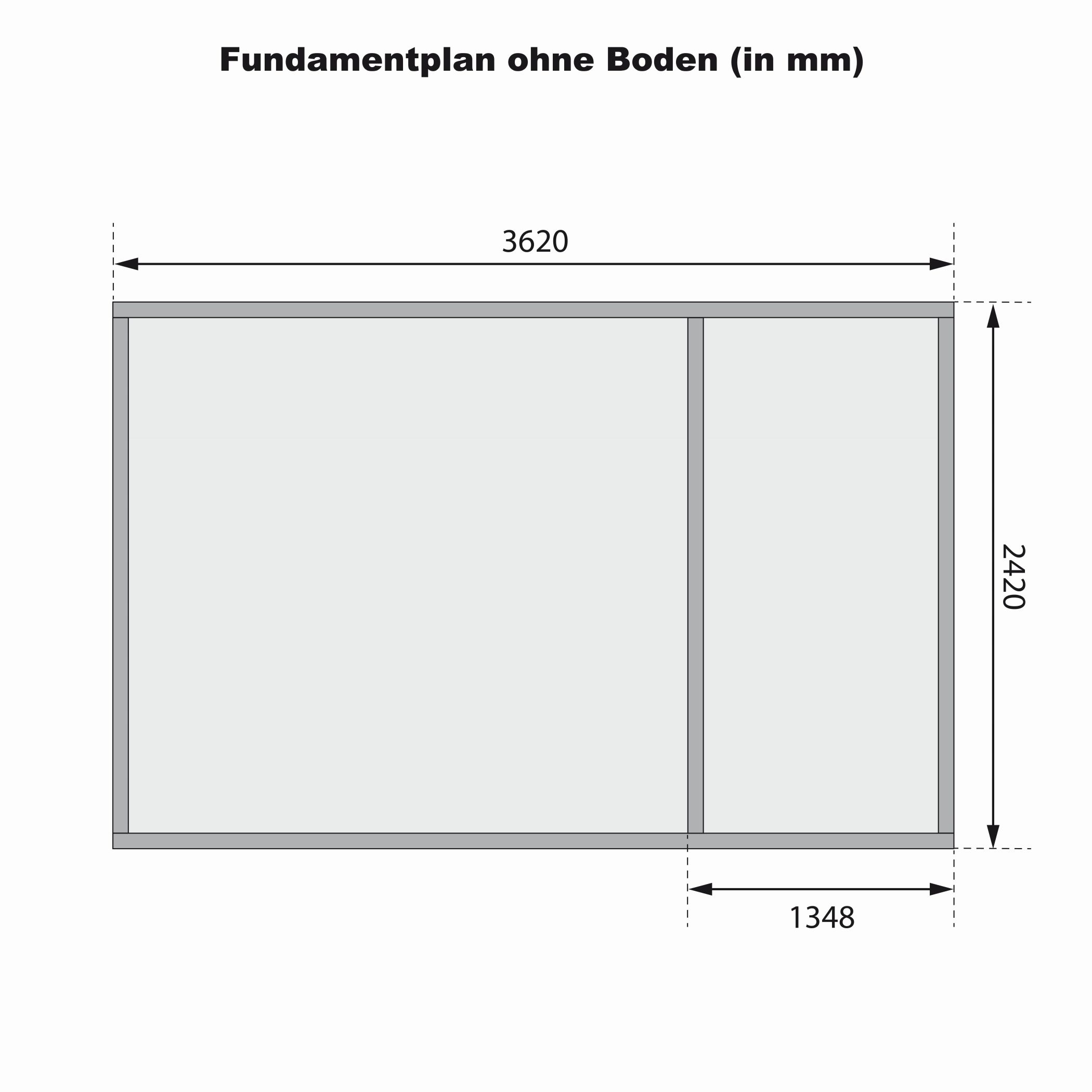 Fundamentplan des Karibu Gartenhaus Schönbuch 1