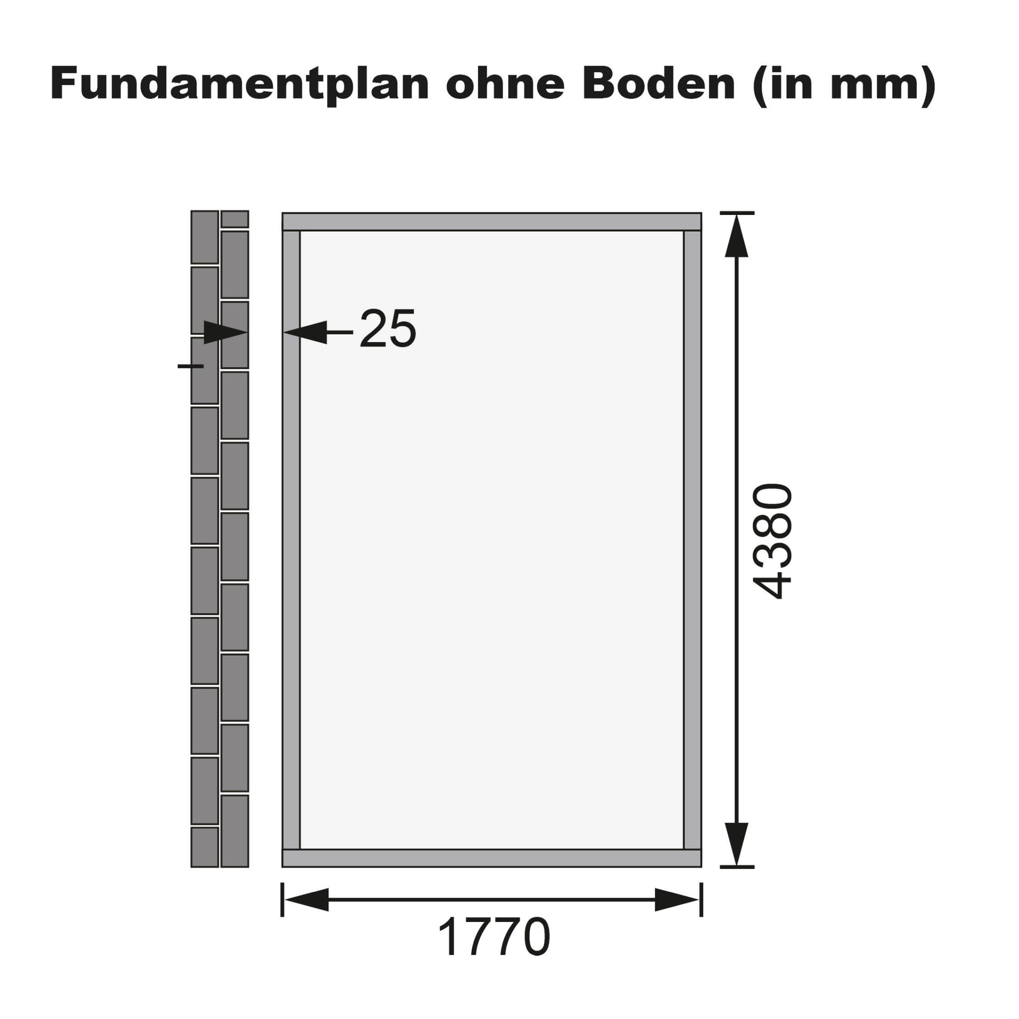 Fundamentplan des Karibu großes Gerätehaus Wandlitz 5