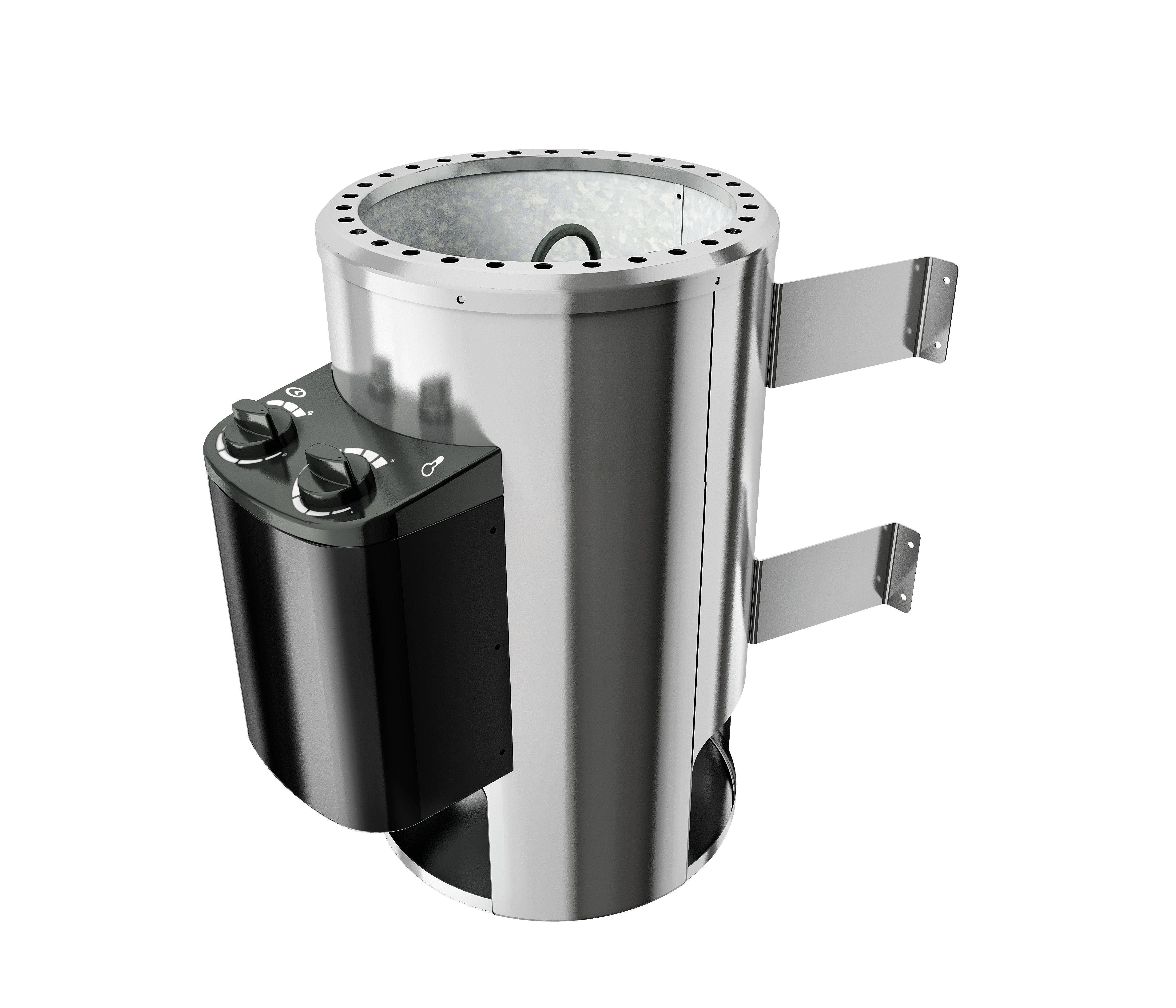 Steckerfertiger Plug-and-Play-Saunaofen mit 3,6 kW aus Edelstahl mit integrierter Steuerung