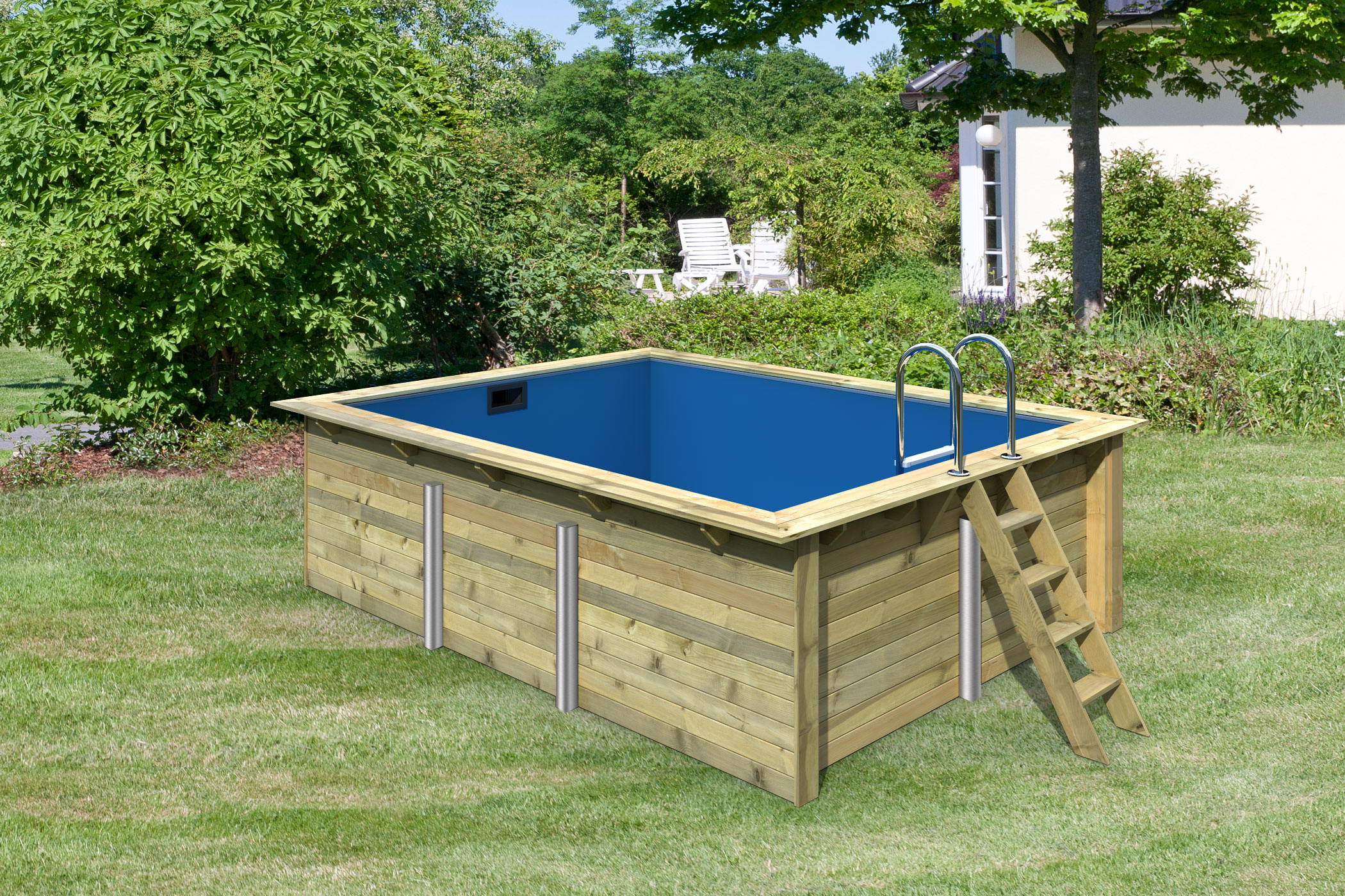 Karibu Rechteck Pool 2, Außenansicht