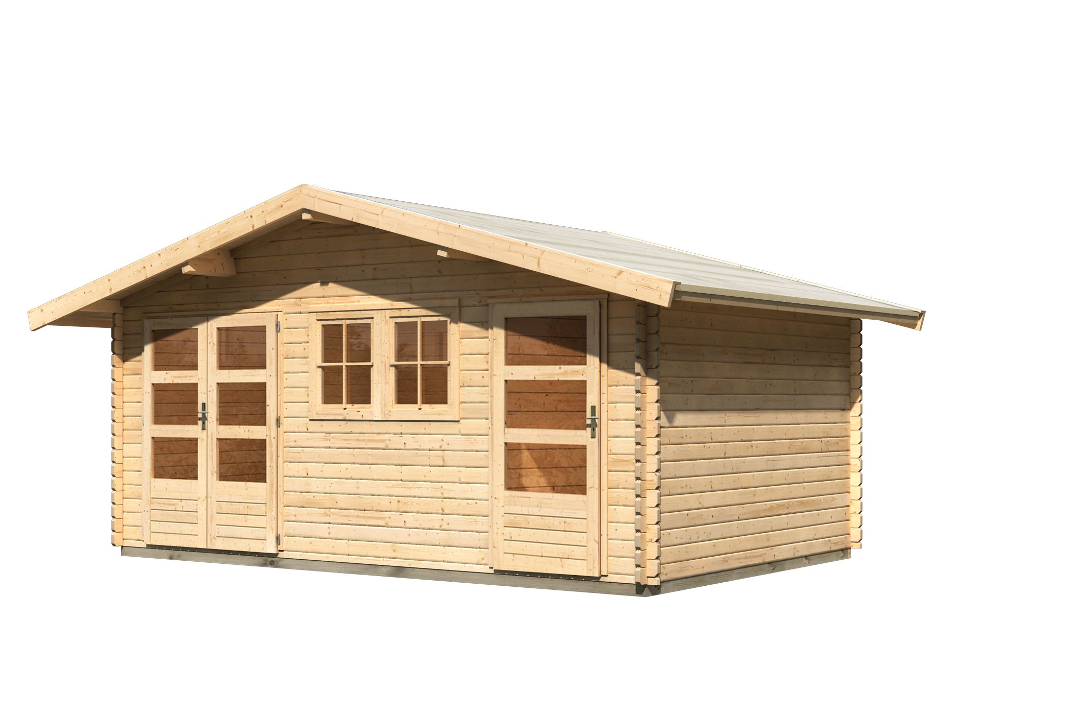Karibu großes Gartenhaus Lagor 2 aus Holz, freigestellt
